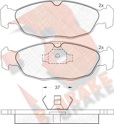 R Brake RB1084 - Kit de plaquettes de frein, frein à disque cwaw.fr