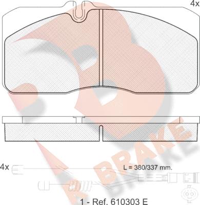 R Brake RB1088-120 - Kit de plaquettes de frein, frein à disque cwaw.fr