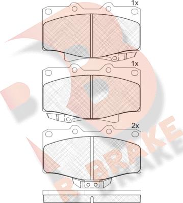 R Brake RB1025 - Kit de plaquettes de frein, frein à disque cwaw.fr