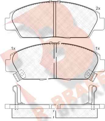 R Brake RB1020 - Kit de plaquettes de frein, frein à disque cwaw.fr