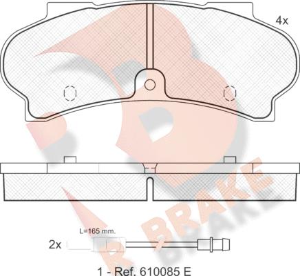 R Brake RB1028 - Kit de plaquettes de frein, frein à disque cwaw.fr