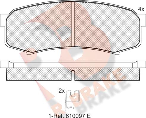 R Brake RB1027 - Kit de plaquettes de frein, frein à disque cwaw.fr