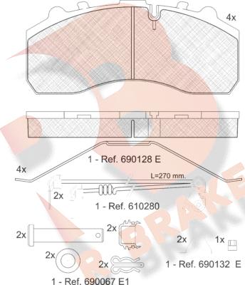 R Brake RB1194-118 - Kit de plaquettes de frein, frein à disque cwaw.fr