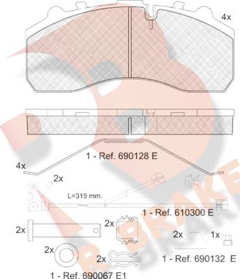 R Brake RB1194-117 - Kit de plaquettes de frein, frein à disque cwaw.fr