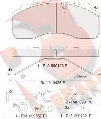 R Brake RB1194-225 - Kit de plaquettes de frein, frein à disque cwaw.fr