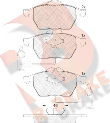 R Brake RB1191 - Kit de plaquettes de frein, frein à disque cwaw.fr