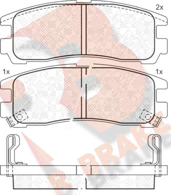 R Brake RB1192 - Kit de plaquettes de frein, frein à disque cwaw.fr