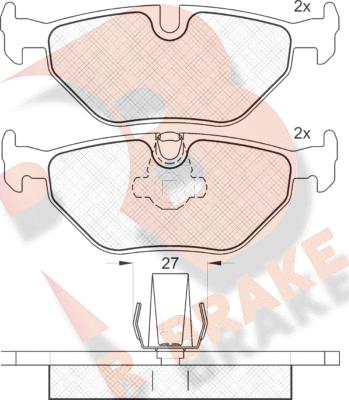 R Brake RB1141 - Kit de plaquettes de frein, frein à disque cwaw.fr