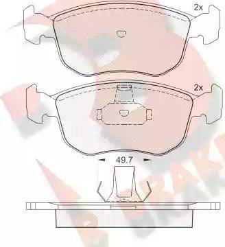 R Brake RB1151 - Kit de plaquettes de frein, frein à disque cwaw.fr