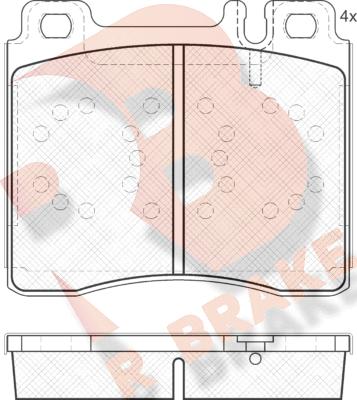 R Brake RB1158 - Kit de plaquettes de frein, frein à disque cwaw.fr