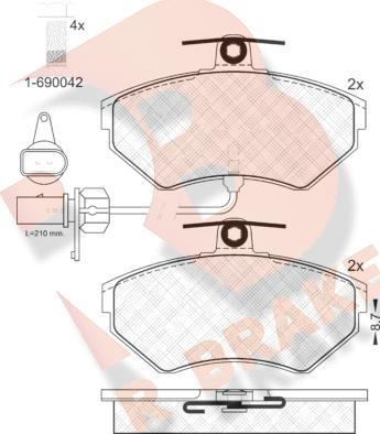 R Brake RB1157-203 - Kit de plaquettes de frein, frein à disque cwaw.fr