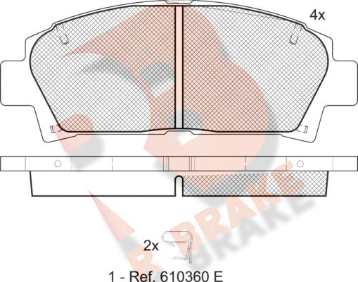 R Brake RB1169 - Kit de plaquettes de frein, frein à disque cwaw.fr