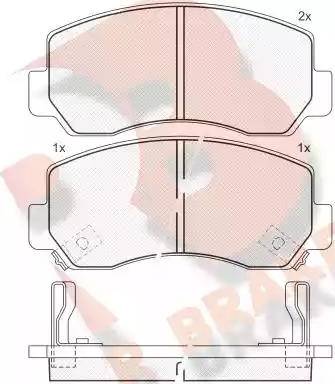 R Brake RB1164 - Kit de plaquettes de frein, frein à disque cwaw.fr