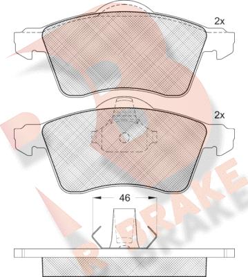 R Brake RB1166 - Kit de plaquettes de frein, frein à disque cwaw.fr