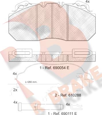 R Brake RB1163-119 - Kit de plaquettes de frein, frein à disque cwaw.fr