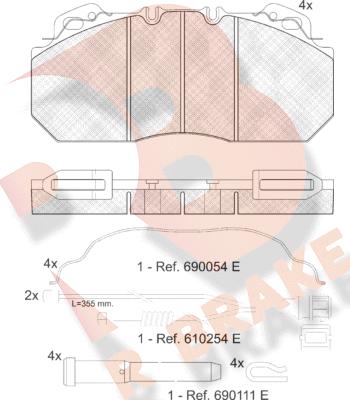 R Brake RB1163-115 - Kit de plaquettes de frein, frein à disque cwaw.fr