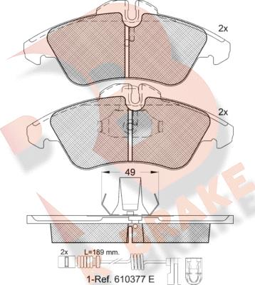 R Brake RB1104-203 - Kit de plaquettes de frein, frein à disque cwaw.fr