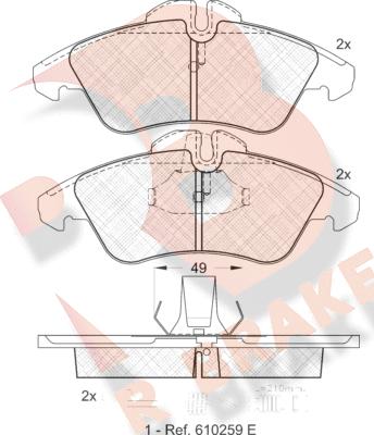 R Brake RB1104 - Kit de plaquettes de frein, frein à disque cwaw.fr