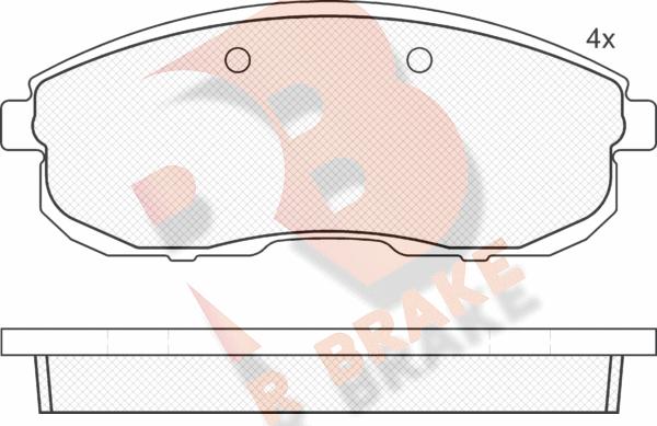 R Brake RB1100 - Kit de plaquettes de frein, frein à disque cwaw.fr