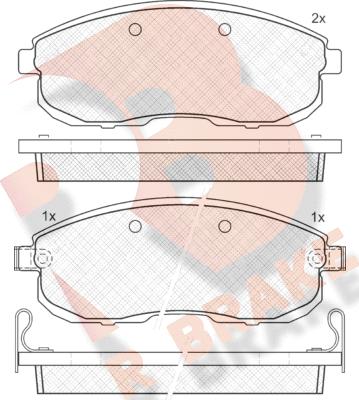 R Brake RB1101 - Kit de plaquettes de frein, frein à disque cwaw.fr