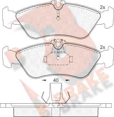 R Brake RB1103-046 - Kit de plaquettes de frein, frein à disque cwaw.fr