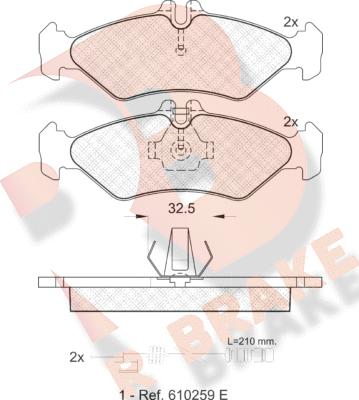 R Brake RB1102 - Kit de plaquettes de frein, frein à disque cwaw.fr