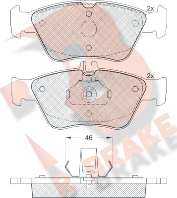 R Brake RB1115 - Kit de plaquettes de frein, frein à disque cwaw.fr