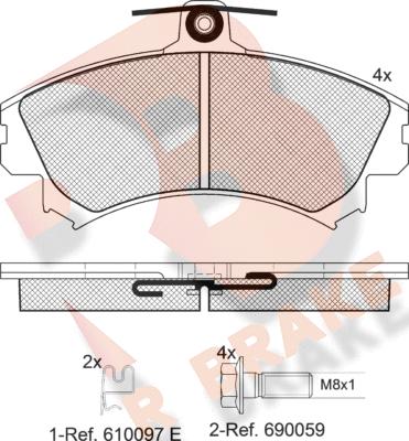 R Brake RB1118-700 - Kit de plaquettes de frein, frein à disque cwaw.fr