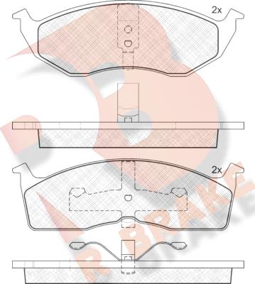 R Brake RB1113 - Kit de plaquettes de frein, frein à disque cwaw.fr