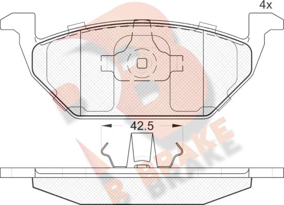 R Brake RB1184 - Kit de plaquettes de frein, frein à disque cwaw.fr