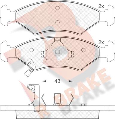 R Brake RB1185 - Kit de plaquettes de frein, frein à disque cwaw.fr