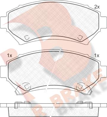 R Brake RB1182 - Kit de plaquettes de frein, frein à disque cwaw.fr