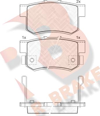 R Brake RB1187 - Kit de plaquettes de frein, frein à disque cwaw.fr