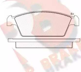 R Brake RB1134 - Kit de plaquettes de frein, frein à disque cwaw.fr