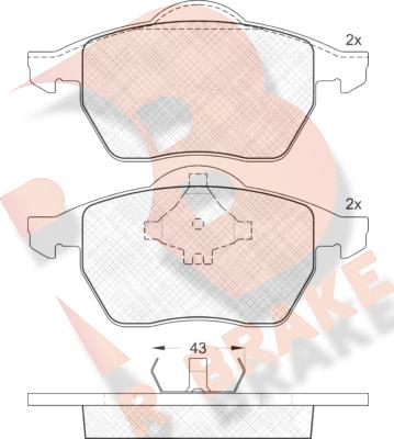 R Brake RB1131 - Kit de plaquettes de frein, frein à disque cwaw.fr