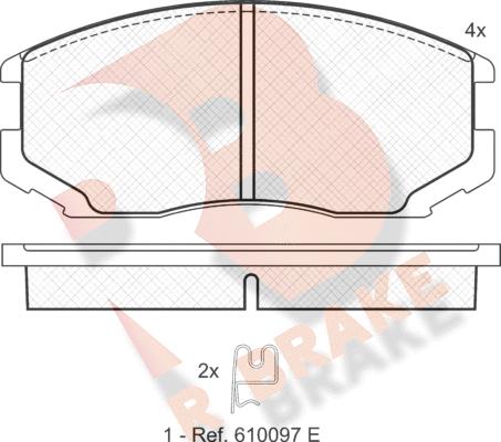 R Brake RB1129 - Kit de plaquettes de frein, frein à disque cwaw.fr