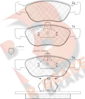 R Brake RB1124 - Kit de plaquettes de frein, frein à disque cwaw.fr