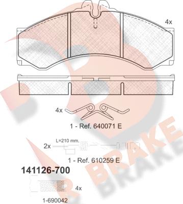 R Brake RB1126-700 - Kit de plaquettes de frein, frein à disque cwaw.fr