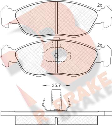 R Brake RB1121 - Kit de plaquettes de frein, frein à disque cwaw.fr