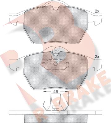 R Brake RB1128 - Kit de plaquettes de frein, frein à disque cwaw.fr