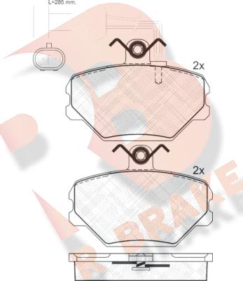 R Brake RB1127 - Kit de plaquettes de frein, frein à disque cwaw.fr