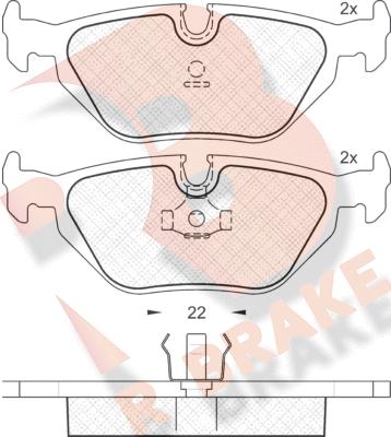 R Brake RB1174 - Kit de plaquettes de frein, frein à disque cwaw.fr