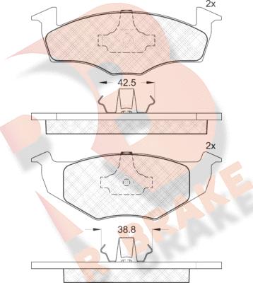 R Brake RB1178 - Kit de plaquettes de frein, frein à disque cwaw.fr