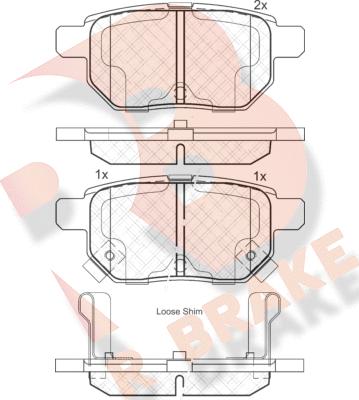 R Brake RB1899 - Kit de plaquettes de frein, frein à disque cwaw.fr