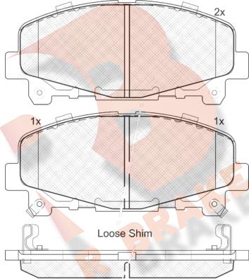 R Brake RB1894 - Kit de plaquettes de frein, frein à disque cwaw.fr