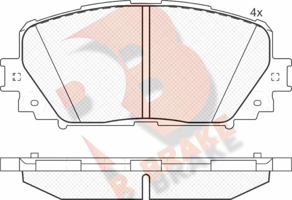 R Brake RB1898 - Kit de plaquettes de frein, frein à disque cwaw.fr