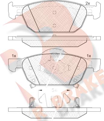 R Brake RB1893 - Kit de plaquettes de frein, frein à disque cwaw.fr