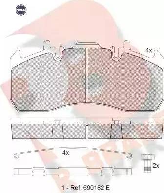 R Brake RB1841 G - Kit de plaquettes de frein, frein à disque cwaw.fr