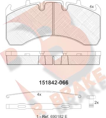 R Brake RB1842-066 - Kit de plaquettes de frein, frein à disque cwaw.fr