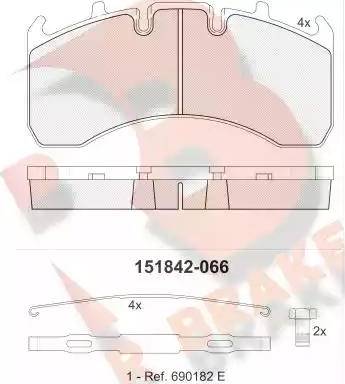 R Brake RB1842 - Kit de plaquettes de frein, frein à disque cwaw.fr